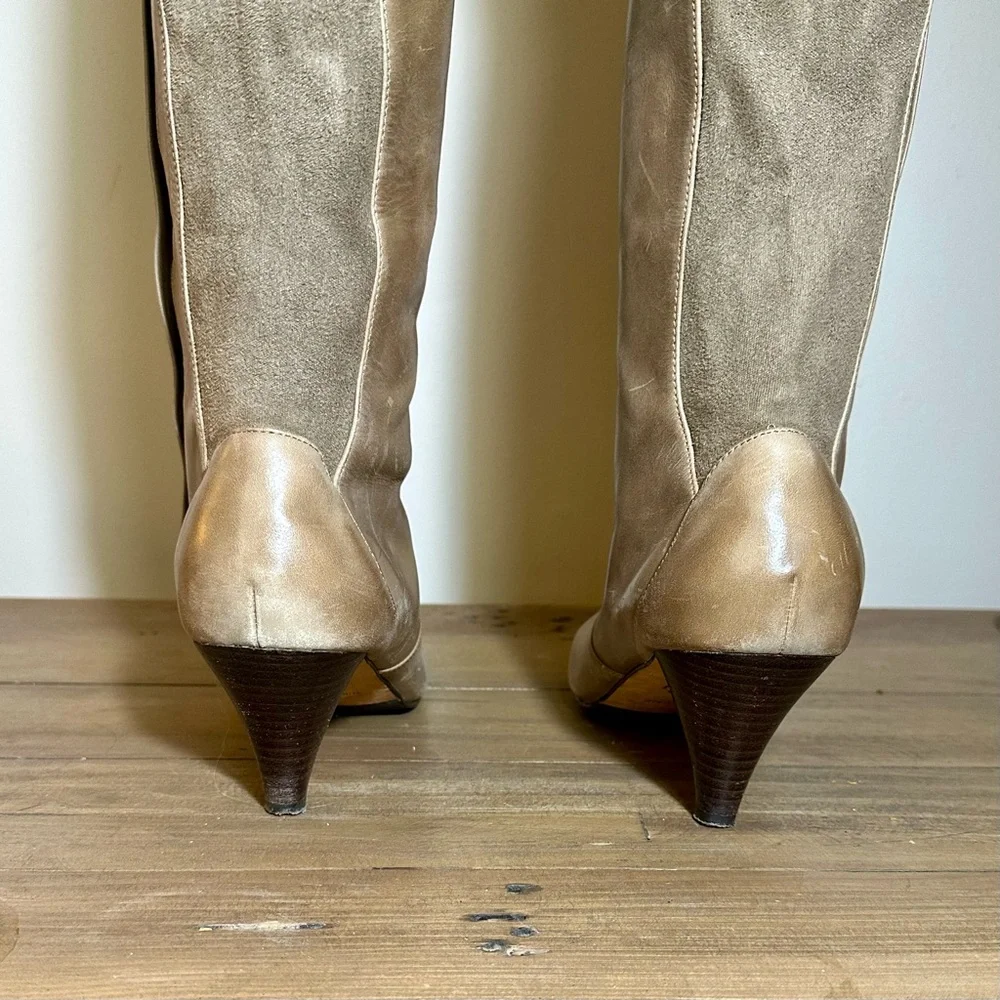 Cole Haan x Nike Air Taupe Leather Heeled Boots - Picture 5 of 7